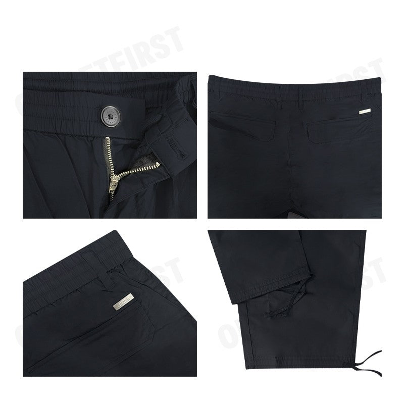 ARMANI EXCHANGE รุ่น MEN'S OVERSIZED COTTON TWILL TROUSERS WITH DRAWSTRING CODE: 6DZPL3 ZN3CZ 1200 กางเกงขายาวผู้ชายสีดำ