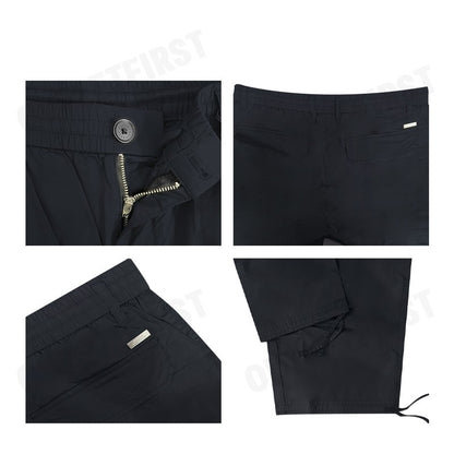 ARMANI EXCHANGE รุ่น MEN'S OVERSIZED COTTON TWILL TROUSERS WITH DRAWSTRING CODE: 6DZPL3 ZN3CZ 1200 กางเกงขายาวผู้ชายสีดำ