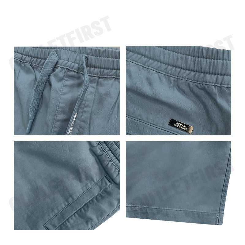 ARMANI EXCHANGE รุ่น MEN'S SHORTS IN LYOCELL AND COTTON TWILL CODE: 3DZS05 ZN3LZ 45AM กางเกงขาสั้น ผู้ชาย กางเกงสีฟ้า