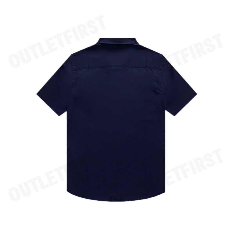 JOHN HENRY รุ่น MEN'S SHORT SLEEVES SLIM FIT SHIRT (NAVY) CODE: JH F624MSSSM53 เสื้อเชิ้ตแขนสั้นผู้ชาย สีกรม เสื้อจอร์น