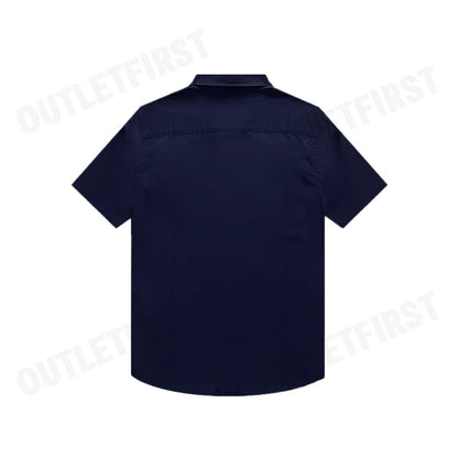 JOHN HENRY รุ่น MEN'S SHORT SLEEVES SLIM FIT SHIRT (NAVY) CODE: JH F624MSSSM53 เสื้อเชิ้ตแขนสั้นผู้ชาย สีกรม เสื้อจอร์น