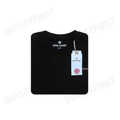JOHN HENRY รุ่น MEN'S SLIM FIT T-SHIRT (BLACK) CODE: JH S125MTSSM26 เสื้อยืดคอกลมผู้ชาย เสื้อสีดำ เสื้อจอร์นเฮนรี่