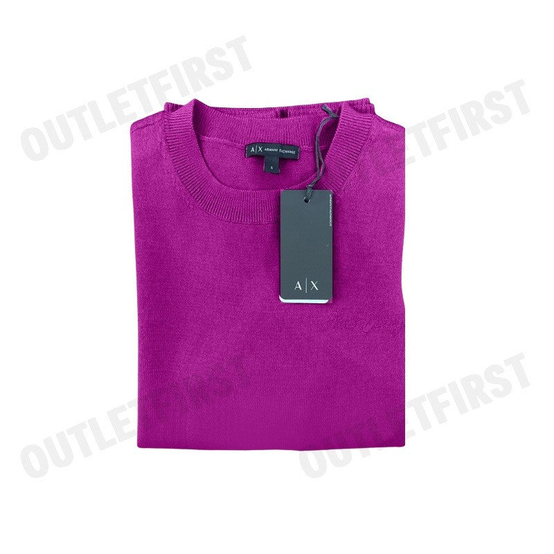 ARMANI EXCHANGE รุ่น WOMEN'S ROUND NECK SWEATER WITH EMBROIDERED LOGO CODE: 6DYM1J YME3Z 7420 เสื้อสเวตเตอร์เสื้อผู้หญิง