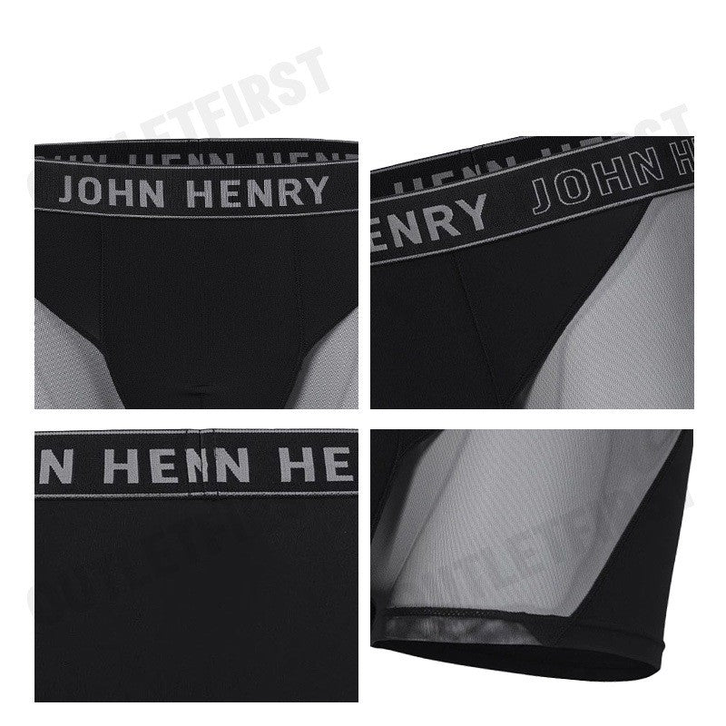 JOHN HENRY รุ่น UNDERWEAR FASHION MEN'S BOXER BRIEFS CODE: JU JU3ME001 (BLACK) กางเกงชั้นในผู้ชาย กางเกงในซีทรู