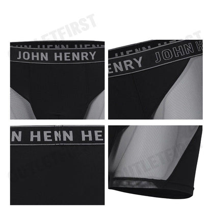 JOHN HENRY รุ่น UNDERWEAR FASHION MEN'S BOXER BRIEFS CODE: JU JU3ME001 (BLACK) กางเกงชั้นในผู้ชาย กางเกงในซีทรู