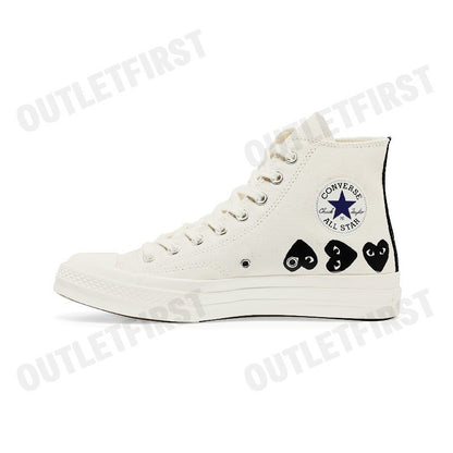 PLAY COMME DES GARÇONS X CONVERSE รุ่น CHUCK 70 MULTI HEART CODE: A08148C รองเท้าผ้าใบ รองเท้าข้อยาว รองเท้ายูนิเซ็กส์