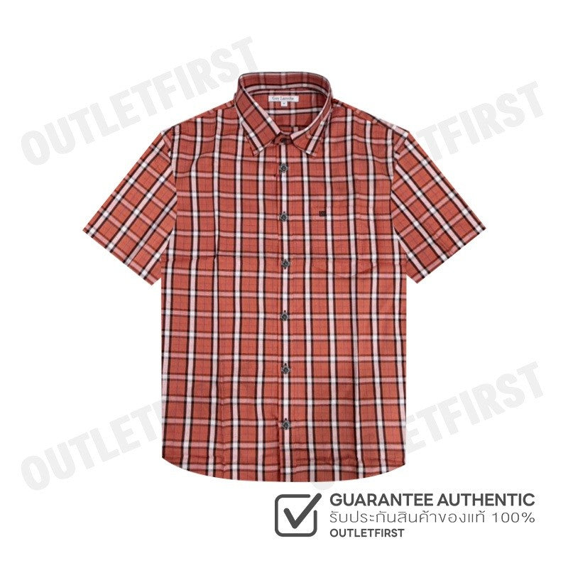 GUY LAROCHE รุ่น MAN'S SHORT SLEEVES SHIRT CODE: BAC1202S3OR เสื้อเชิ้ต เสื้อแขนสั้น เสื้อผู้ชาย เสื้อลายสก๊อต
