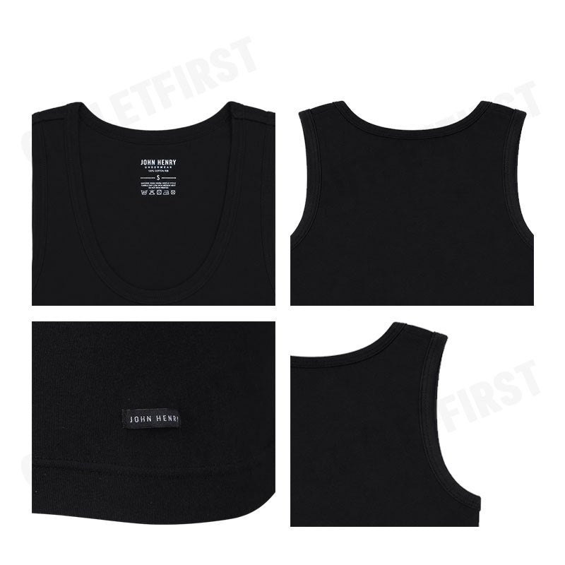 JOHN HENRY รุ่น COTTON RIB TANK TOP CODE: JU4B002 (BLACK) เสื้อกล้ามผู้ชาย เสื้อกล้ามสีดำ เสื้อกล้ามจอนเฮนรี่