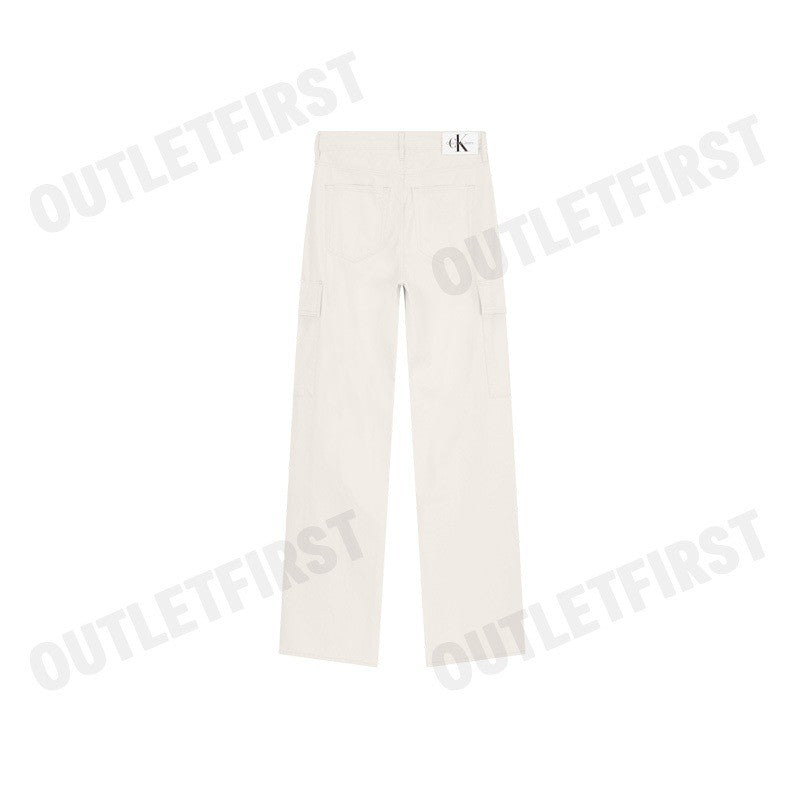 CALVIN KLEIN JEANS  MEN'S 90S LOOSE FIT IVORY CARGO DENIM COLOR  IVORY  CODE: J325885 1AA