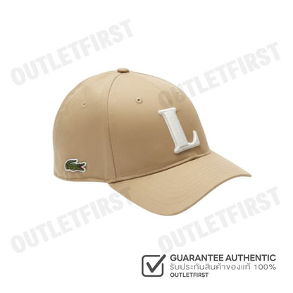 LACOSTE UNISEX 3D EMBROIDERED BASEBALL CAP COLOR BEIGE CODE: RK0342 10 02S