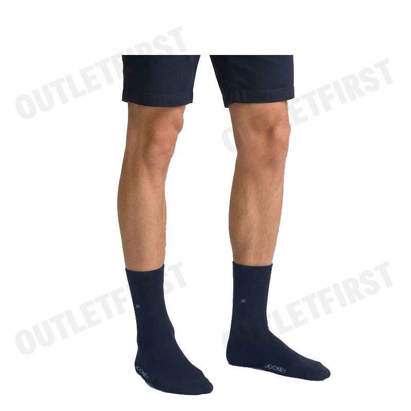 JOCKEY ถุงเท้า รุ่น CLASSIC 3 PAIRS MEN'S SOCKS CODE: JA 993S3 (NAVY) ถุงเท้า ถุงเท้าข้อยาว ถุงเท้าสีกรม