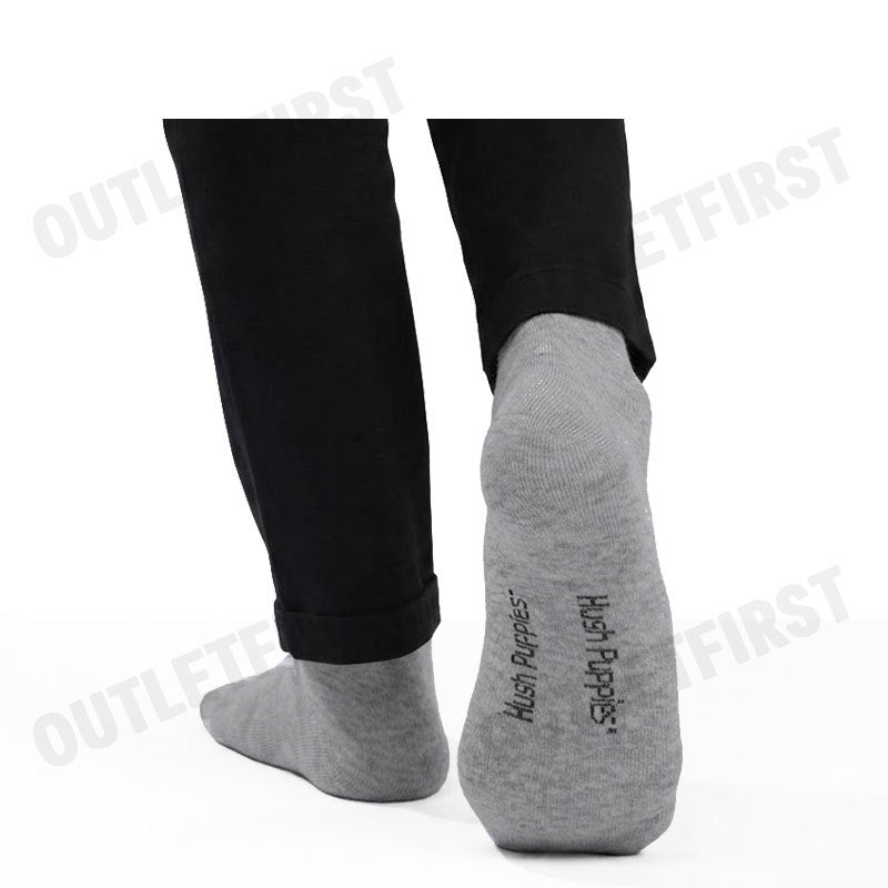 HUSH PUPPIES รุ่น MEN'S INNERWEAR SOCKS 1 PAIRS CODE: HU HXC001 (GREY) ถุงเท้า ถุงเท้าข้อยาว ถุงเท้าสีเทา