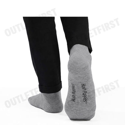 HUSH PUPPIES รุ่น MEN'S INNERWEAR SOCKS 1 PAIRS CODE: HU HXC001 (GREY) ถุงเท้า ถุงเท้าข้อยาว ถุงเท้าสีเทา