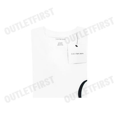 CALVIN KLEIN JEANS MONOGRAM LOGO MACRO SPORT GRAPHIC CLASSIC T-SHIRT COLOR WHITE CODE: 4RC837G YAA