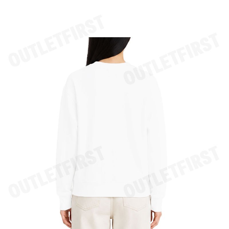 CALVIN KLEIN JEANS WOMEN'S MONOLOGO FRENCH TERRY RELAXED SWEATSHIRT COLOR WHITE CODE: 47B234G YAA