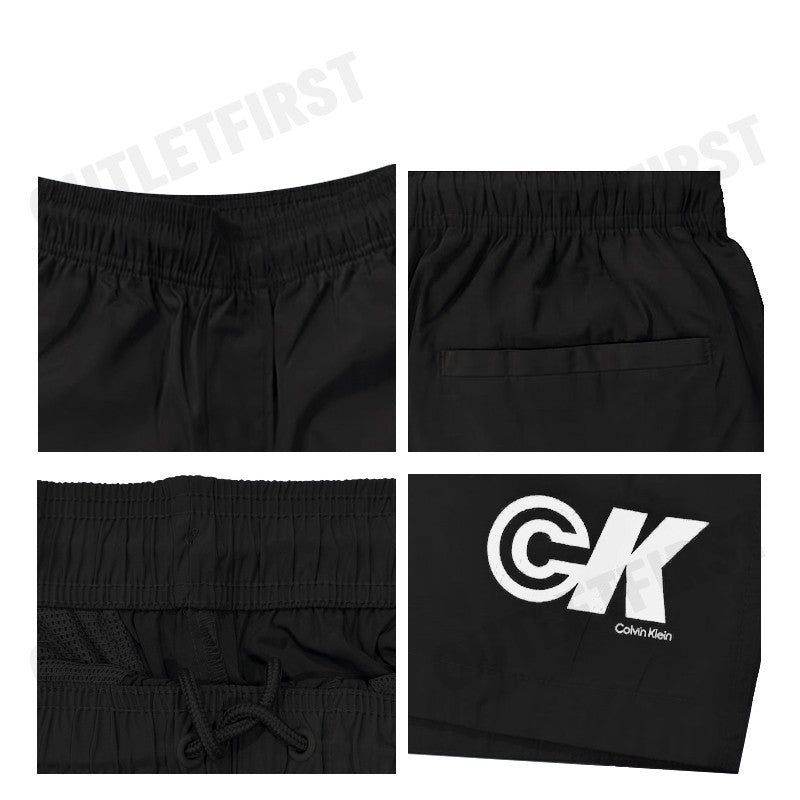 CALVIN KLEIN JEANS รุ่น MONOGRAM GRAPHIC PULL-ON SHORTS CODE: 4RC601G UB1 กางเกงขาสั้น กางเกงสีดำ กางเกงผู้ชาย