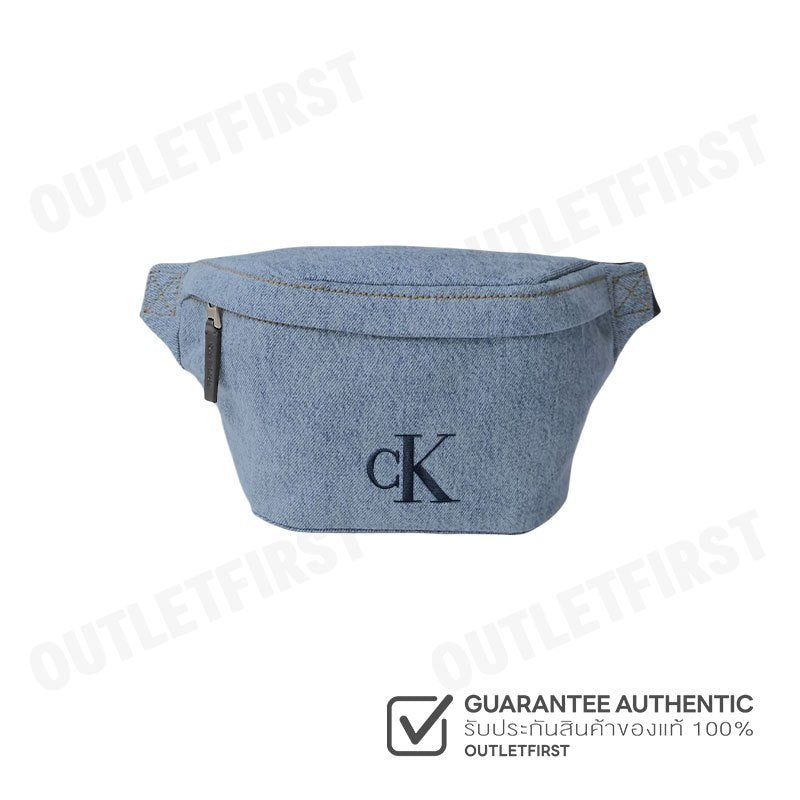CALVIN KLEIN รุ่น DENIM WAISTPACK CODE: 4G3149G VGO กระเป๋าคาดเอว กระเป๋าคาดอก กระเป๋าสีฟ้า