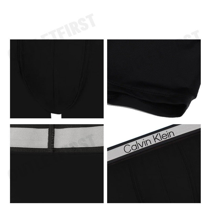 CALVIN KLEIN รุ่น TONAL LOGO MICROFIBER LOW RISE TRUNKS CODE: NB4089 UB1 กางเกงชั้นในผู้ชาย กางเกงใน กางเกงสีดำ