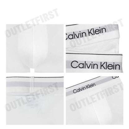 CALVIN KLEIN  รุ่น 2 PACK MODERN COTTON STRETCH TRUNKS CODE: NB3985 100 กางเกงชั้นในผู้ชาย บ๊อกเซอร์ กางเกงใน