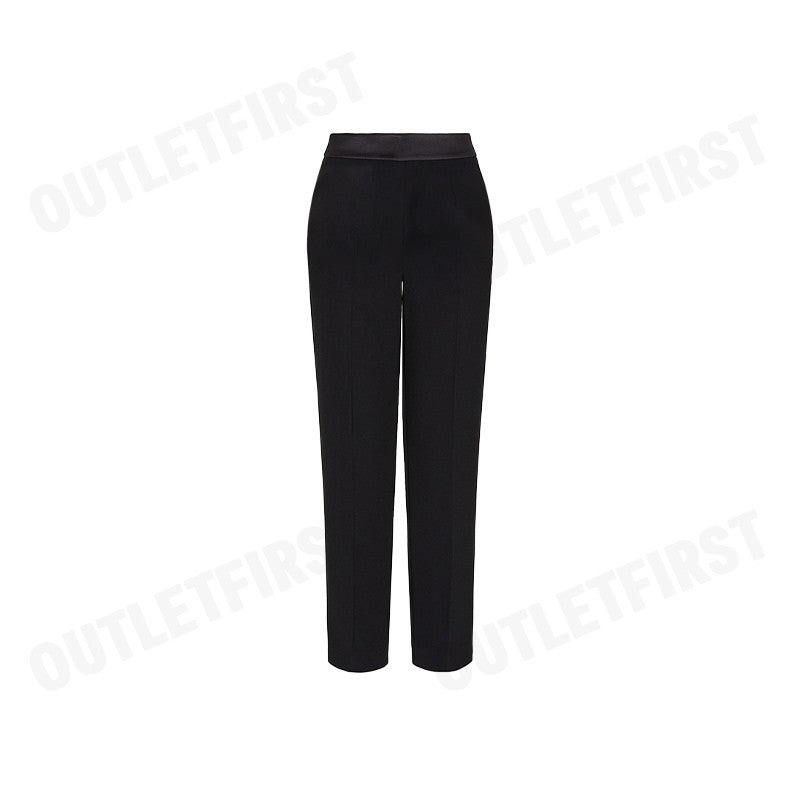ARMANI EXCHANGE รุ่น WOMEN'S CADY CIGARETTE TROUSERS WITH SATIN BAND CODE: 6DYP35 YN5YZ 1200 กางเกงขายาวผู้หญิง สีดำ