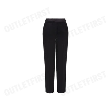 ARMANI EXCHANGE รุ่น WOMEN'S CADY CIGARETTE TROUSERS WITH SATIN BAND CODE: 6DYP35 YN5YZ 1200 กางเกงขายาวผู้หญิง สีดำ