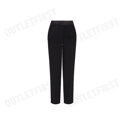 ARMANI EXCHANGE รุ่น WOMEN'S CADY CIGARETTE TROUSERS WITH SATIN BAND CODE: 6DYP35 YN5YZ 1200 กางเกงขายาวผู้หญิง สีดำ