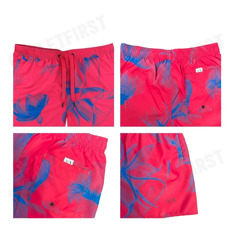 ARMANI EXCHANGE รุ่น MEN'S BOXER BEACHWEAR MID BOXER CODE: 953060 4R645 26973 กางเกงขาสั้นผู้ชาย กางเกงสีแดง กางเกอมานี่