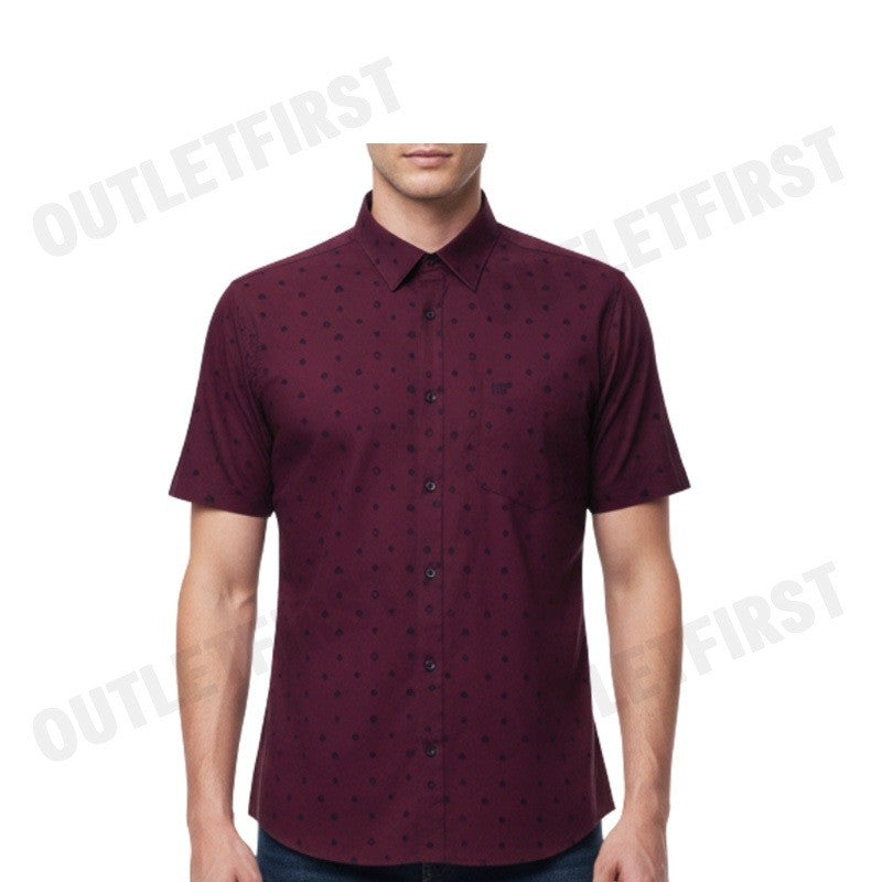 GUY LAROCHE รุ่น MAN'S SHORT SLEEVES SHIRT CODE: BAC9206W3RE เสื้อเชิ้ตแขนสั้น เสื้อผู้ชาย สีแดง