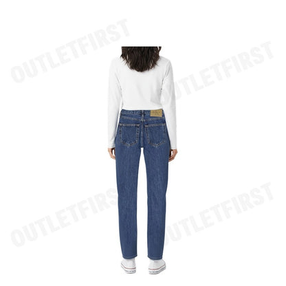CALVIN KLEIN JEANS รุ่น WOMEN'S SIGNATURE 90S DARK BLUE DENIM CODE: 40WL795 E5D กางเกงยีนส์ผู้หญิง กางเกงCK กางเกงขายาว