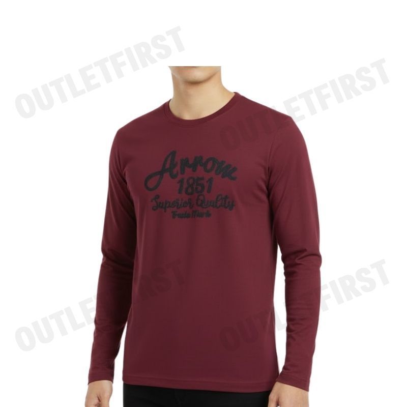 ARROW รุ่น MAN'S LONG SLEEVE COTTON T-SHIRT CODE: MTCM909W2CSMR เสื้อยืด เสื้อคอกลม แขนยาว