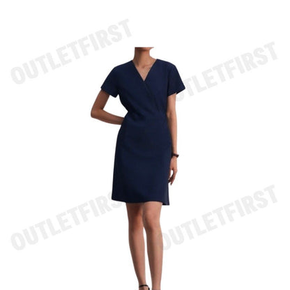 G2000 รุ่น WOMEN CLOTHING STRIPED WRAP DRESS WITH BELT FIT & FLARE SHAPE CODE: 46232096 79 ชุดเดรสผู้หญิง กระโปรง สีกรม