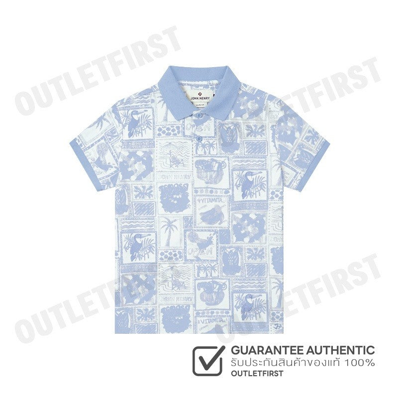 JOHN HENRY รุ่น MEN'S SLIM FIT POLO SHIRT (BLUE) CODE: JH S325MPLSM28 เสื้อโปโลผู้ชาย เสื้อโปโลจอน เสื้อโปโลแขนสั้น