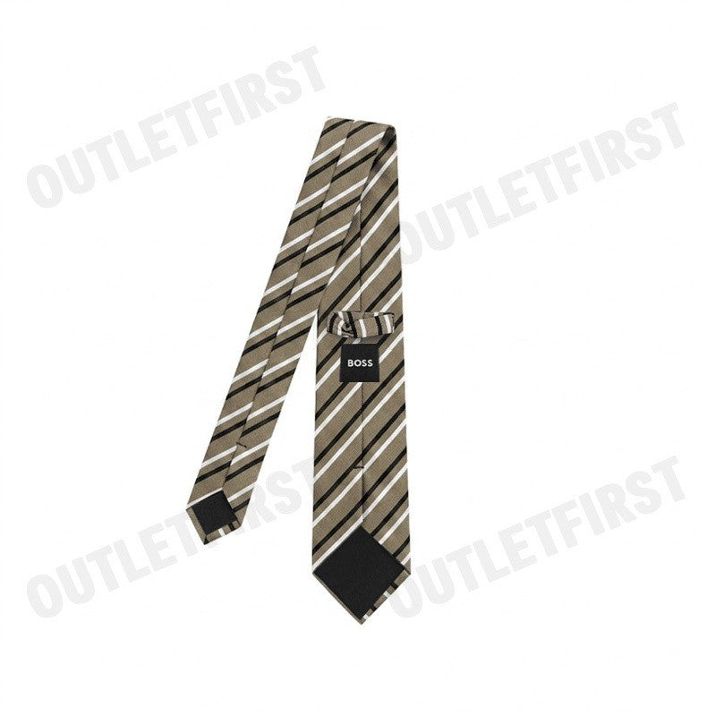HUGO BOSS รุ่น STRIPED NECK TIE CODE: 50499453 260 เนคไท เนคไทผู้ชาย เนคไททำงาน