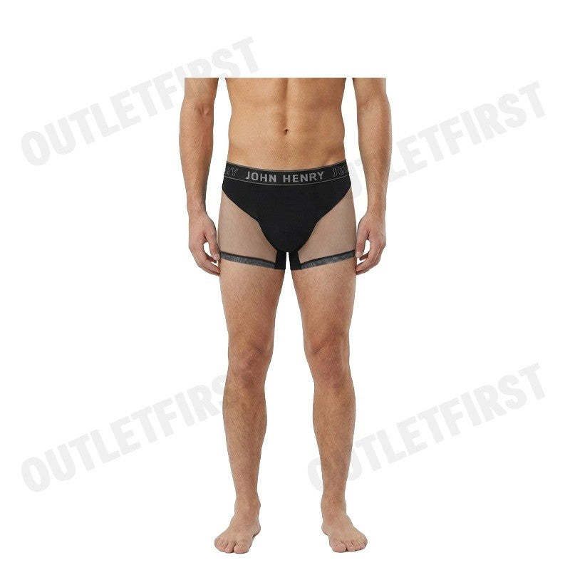 JOHN HENRY รุ่น UNDERWEAR FASHION MEN'S BOXER BRIEFS CODE: JU JU3ME001 (BLACK) กางเกงชั้นในผู้ชาย กางเกงในซีทรู