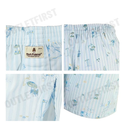 HUSH PUPPIES รุ่น MEN'S BOXER SHORTS SLEEPWEAR CODE: HU H3W284 (BLUE) กางเกงขาสั้นผู้ชาย กางเกงบ๊อกเซอร์ กางเกงฮัชพัพพีส