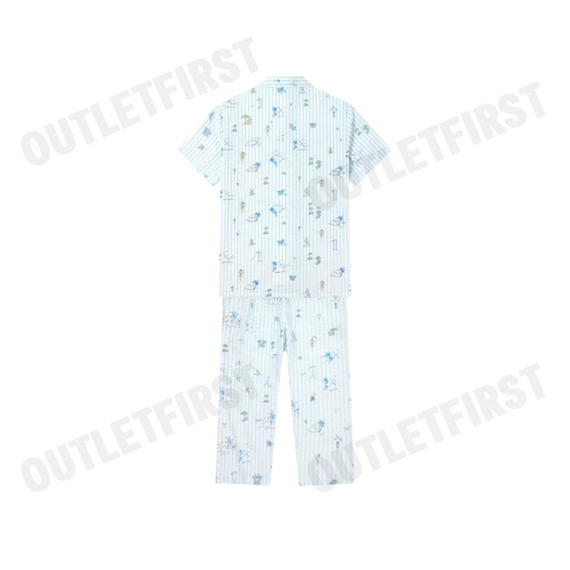 HUSH PUPPIES รุ่น MEN'S SHORT-SLEEVE SLEEPWEAR SET CODE: HU H8B178 (BLUE) เซ็ทชุดนอนผู้ชาย เสื้อแขนสั้น กางเกงขายาว