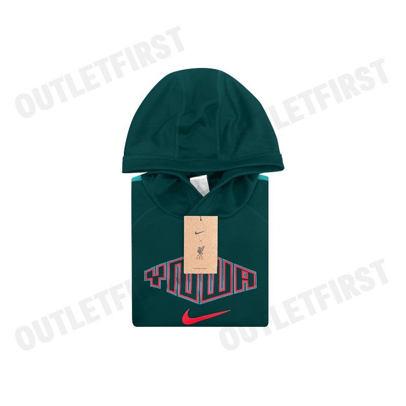 NIKE รุ่น WOMEN'S NIKE LIVERPOOL TRAVEL HOODIE CODE: DJ9714 375 เสื้อสเวตเตอร์ผู้หญิง เสื้อแขนยาว เสื้อสีเขียว