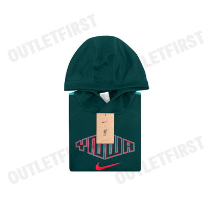 NIKE รุ่น WOMEN'S NIKE LIVERPOOL TRAVEL HOODIE CODE: DJ9714 375 เสื้อสเวตเตอร์ผู้หญิง เสื้อแขนยาว เสื้อสีเขียว