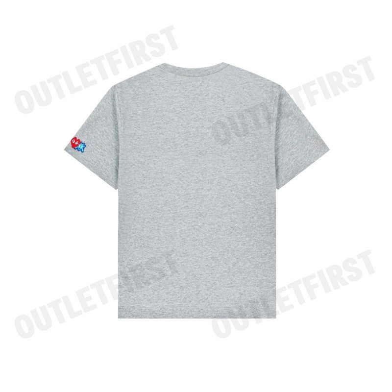 PLAY COMME DES GARÇONS รุ่น MEN T-SHIRT CODE: AZ-T328 (GREY) เสื้อยืดคอกลมผู้ชาย เสื้อหัวใจแดงเอเลี่ยน เสื้อแขนสั้น