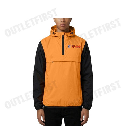 PLAY COMME DES GARÇONS X K-WAY รุ่น MEN HALF ZIP JACKET CODE: AZ J506 051 1 2 (ORANGE/BLACK) เสื้อแจ็คเก็ตผู้ชาย