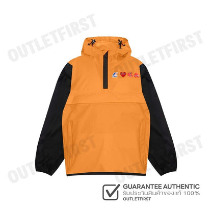 PLAY COMME DES GARÇONS X K-WAY รุ่น MEN HALF ZIP JACKET CODE: AZ J506 051 1 2 (ORANGE/BLACK) เสื้อแจ็คเก็ตผู้ชาย