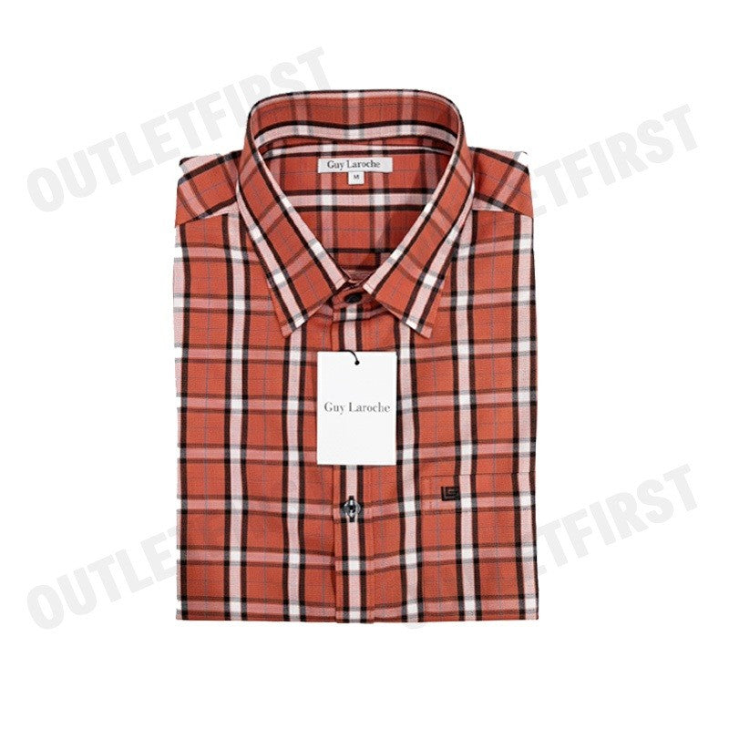 GUY LAROCHE รุ่น MAN'S SHORT SLEEVES SHIRT CODE: BAC1202S3OR เสื้อเชิ้ต เสื้อแขนสั้น เสื้อผู้ชาย เสื้อลายสก๊อต