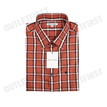 GUY LAROCHE รุ่น MAN'S SHORT SLEEVES SHIRT CODE: BAC1202S3OR เสื้อเชิ้ต เสื้อแขนสั้น เสื้อผู้ชาย เสื้อลายสก๊อต