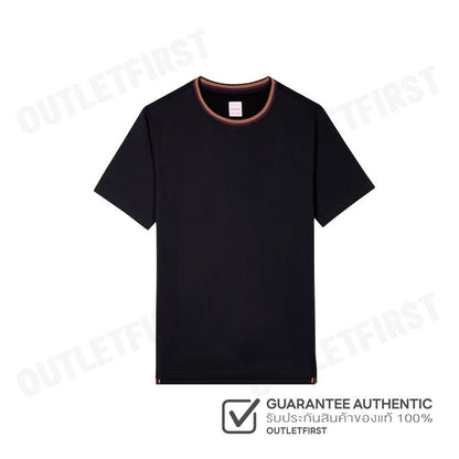 Paul Smith รุ่น 'Artist Stripe' Collar Cotton T-Shirt Code: M1R 697PS H00084 79 เสื้อยืดคอกลม เสื้อยืดผู้ชาย เสื้อสีดำ