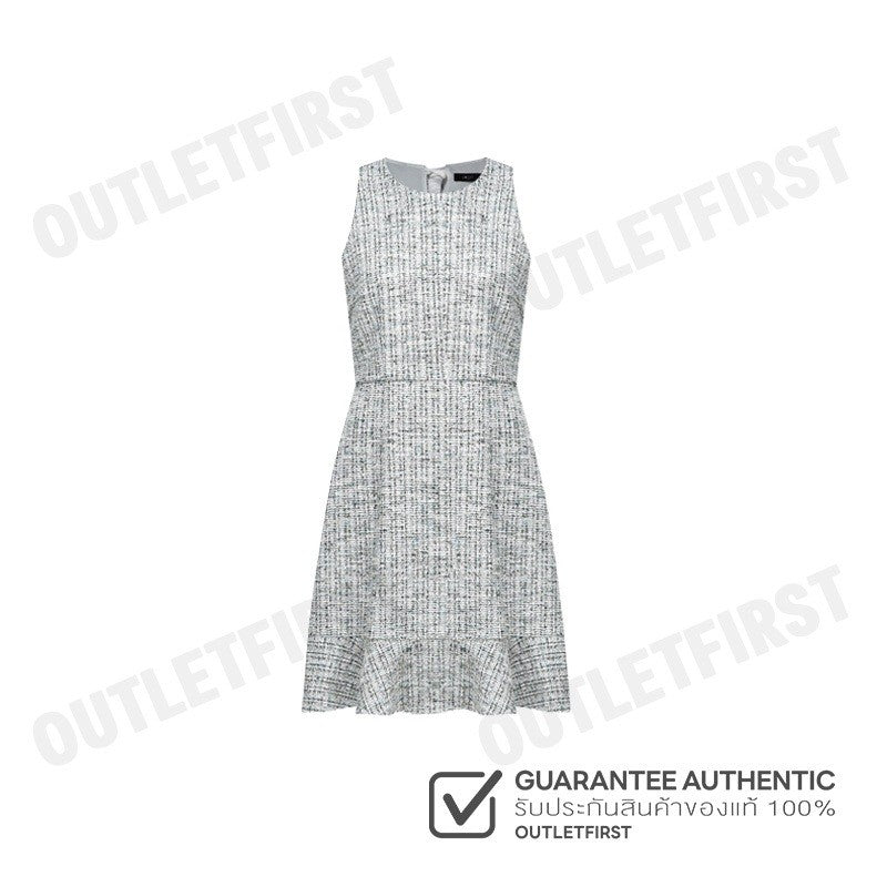 G2000 รุ่น WOMEN CLOTHING MERMAID HEM BOW BACK TWEED DRESS FIT & FLARE SHAPE CODE: 4623139601 ชุดเดรสผู้หญิง เดรสสีขาว