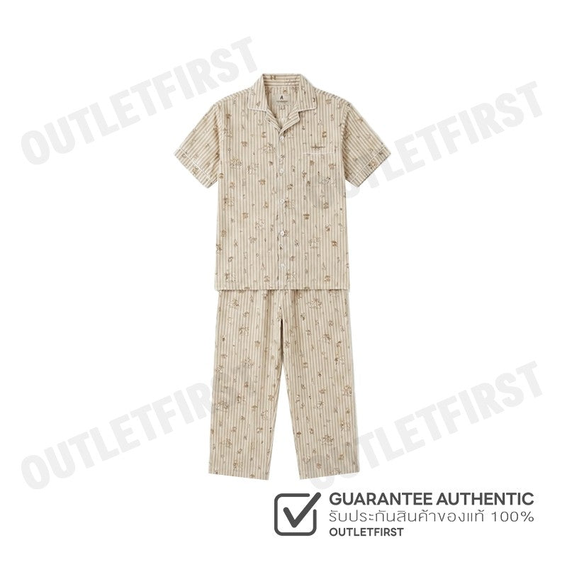 HUSH PUPPIES MEN'S SHORT-SLEEVE SLEEPWEAR SET COLOR YELLOW  CODE: HU H8B180 (YELLOW)