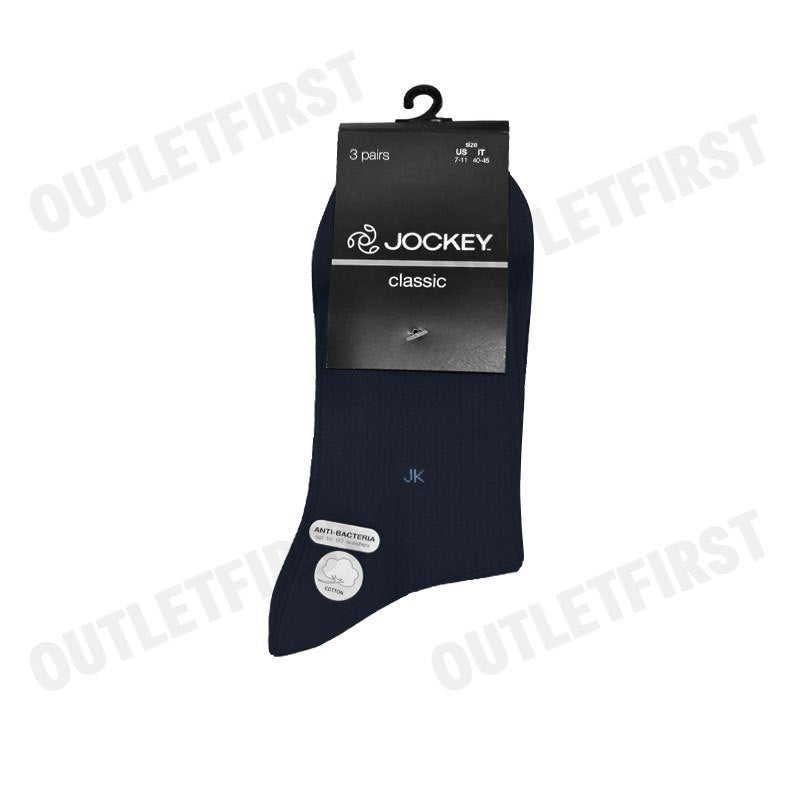 JOCKEY ถุงเท้า รุ่น CLASSIC 3 PAIRS MEN'S SOCKS CODE: JA 993S3 (NAVY) ถุงเท้า ถุงเท้าข้อยาว ถุงเท้าสีกรม