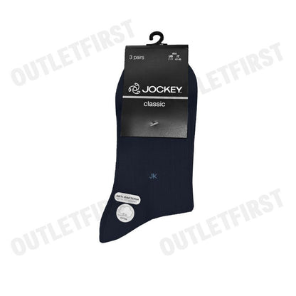 JOCKEY ถุงเท้า รุ่น CLASSIC 3 PAIRS MEN'S SOCKS CODE: JA 993S3 (NAVY) ถุงเท้า ถุงเท้าข้อยาว ถุงเท้าสีกรม