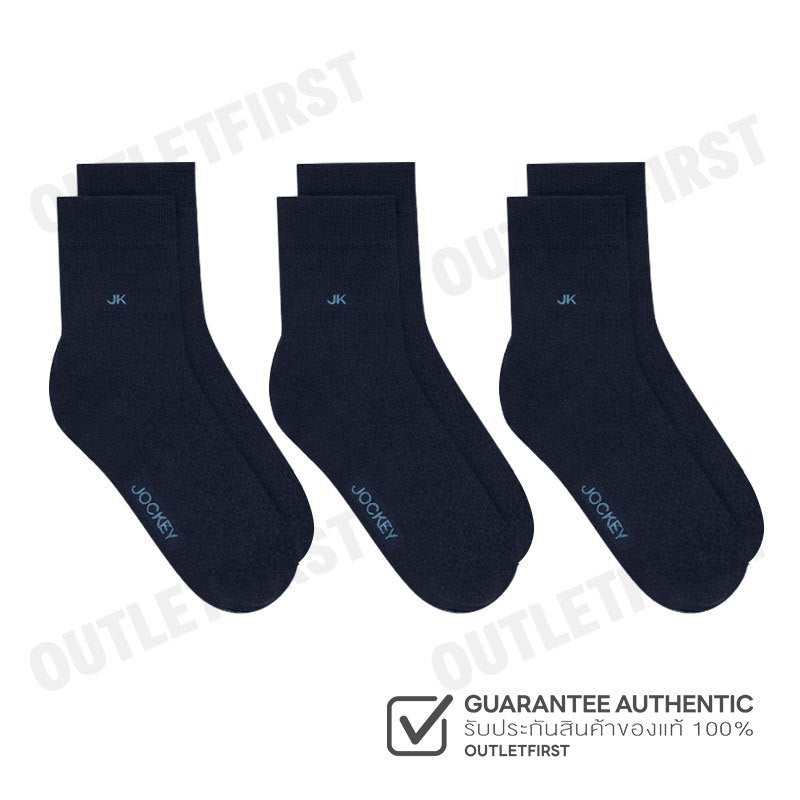 JOCKEY ถุงเท้า รุ่น CLASSIC 3 PAIRS MEN'S SOCKS CODE: JA 993S3 (NAVY) ถุงเท้า ถุงเท้าข้อยาว ถุงเท้าสีกรม