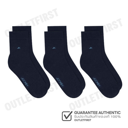 JOCKEY ถุงเท้า รุ่น CLASSIC 3 PAIRS MEN'S SOCKS CODE: JA 993S3 (NAVY) ถุงเท้า ถุงเท้าข้อยาว ถุงเท้าสีกรม